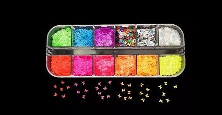 Butterfly Flakes & Case (12 Colors)